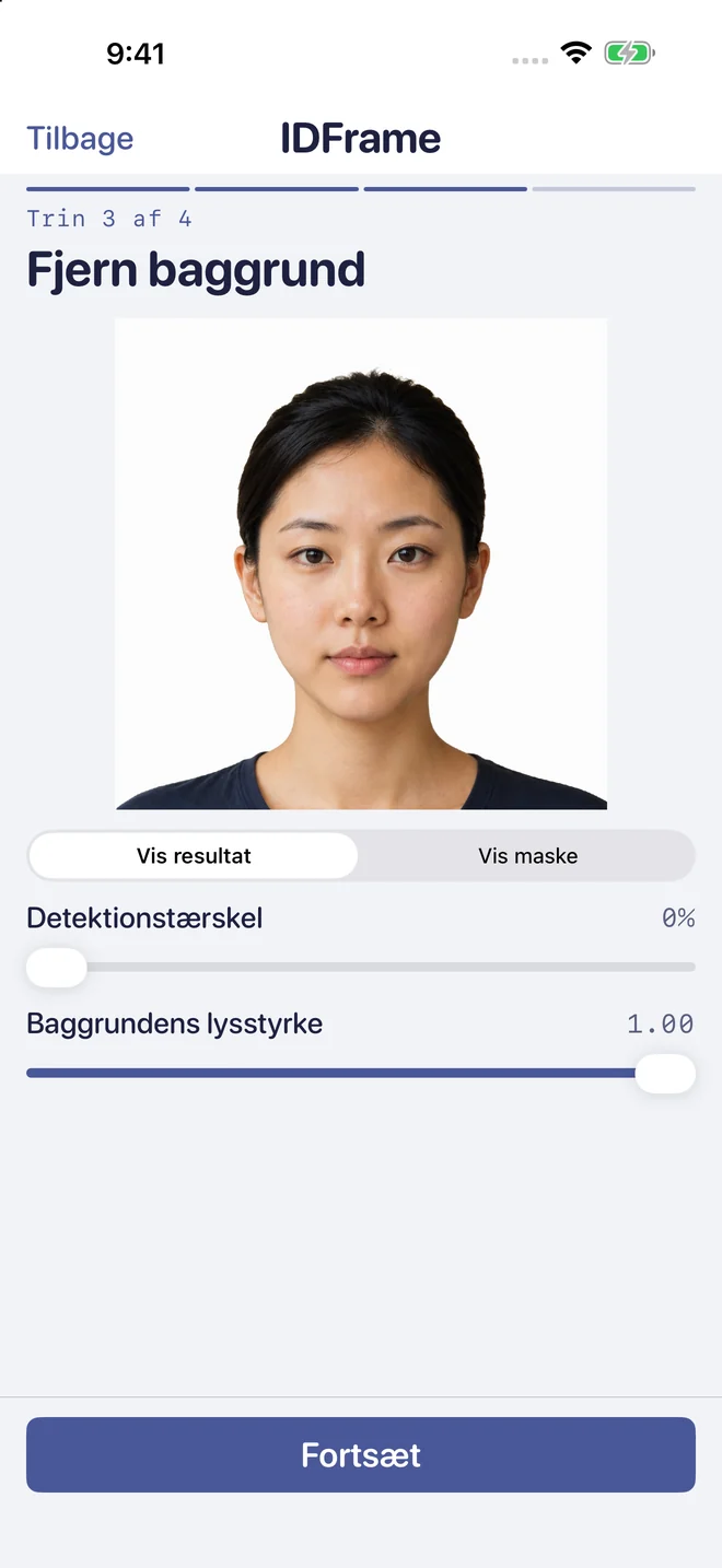 Trin 3: baggrundsbehandling på enheden.