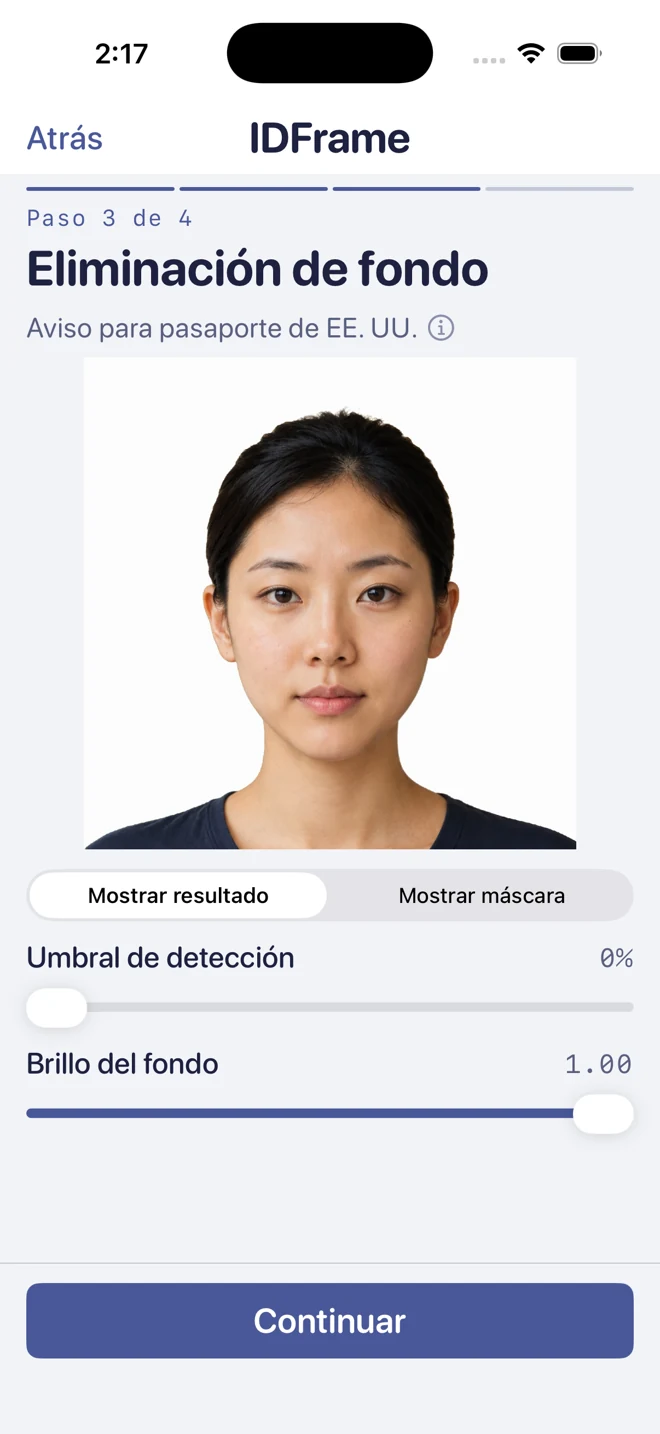 Paso 3: procesamiento del fondo en el dispositivo.