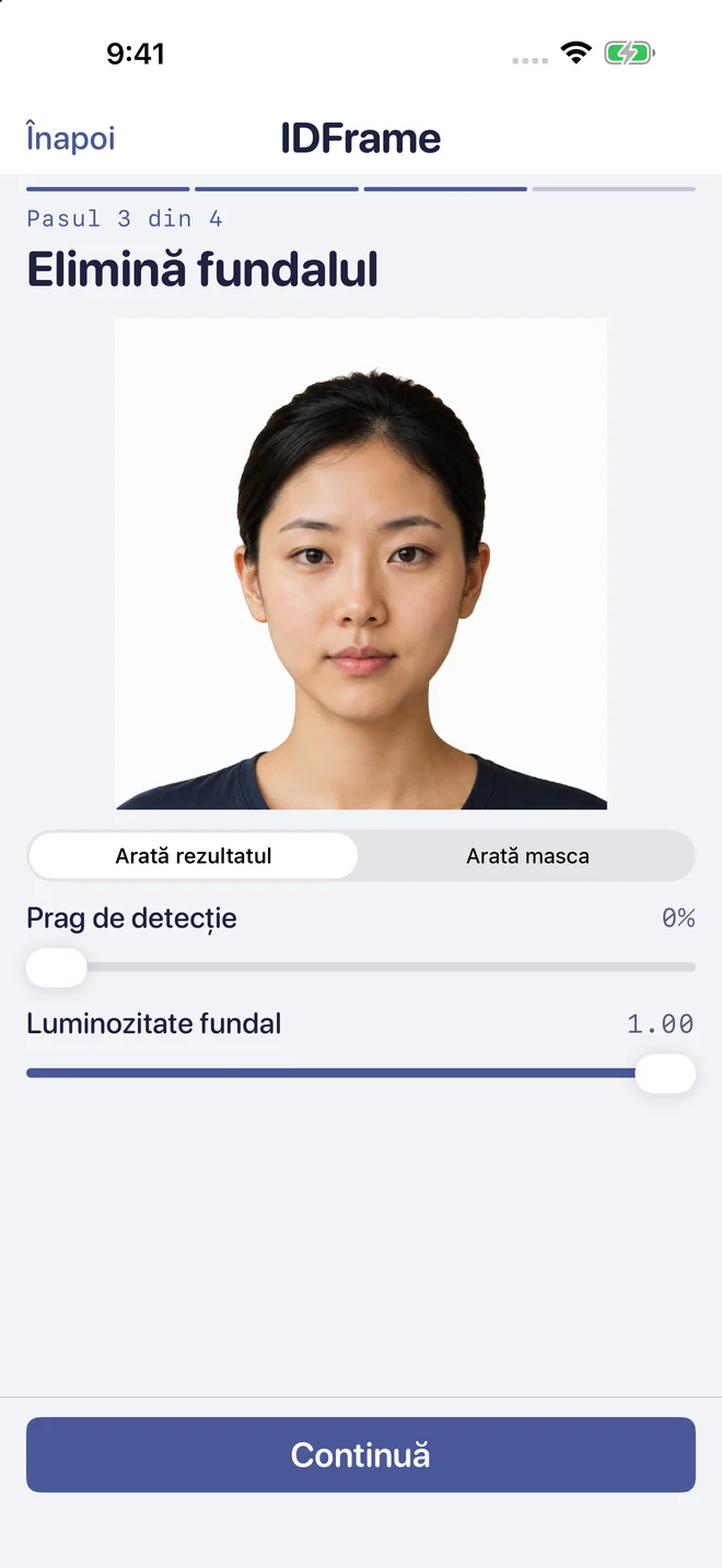 Pasul 3: procesare a fundalului pe dispozitiv.