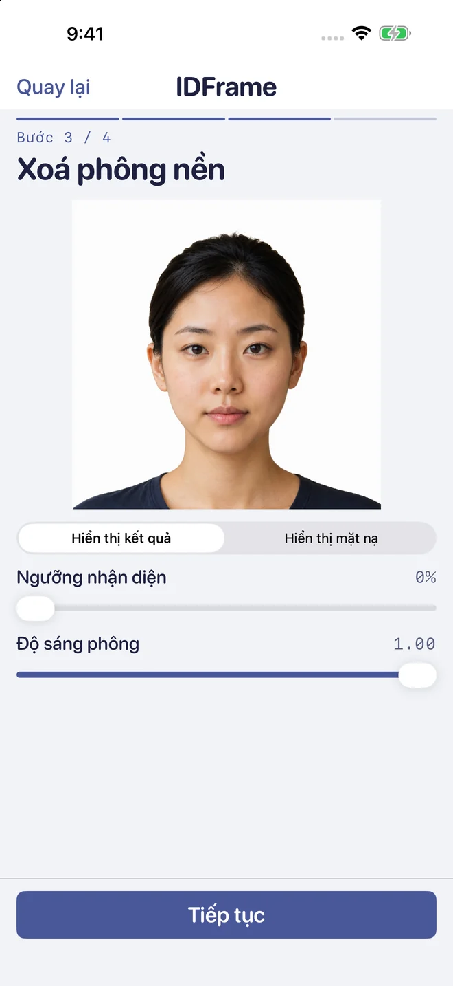 Bước 3: xử lý nền trên thiết bị.