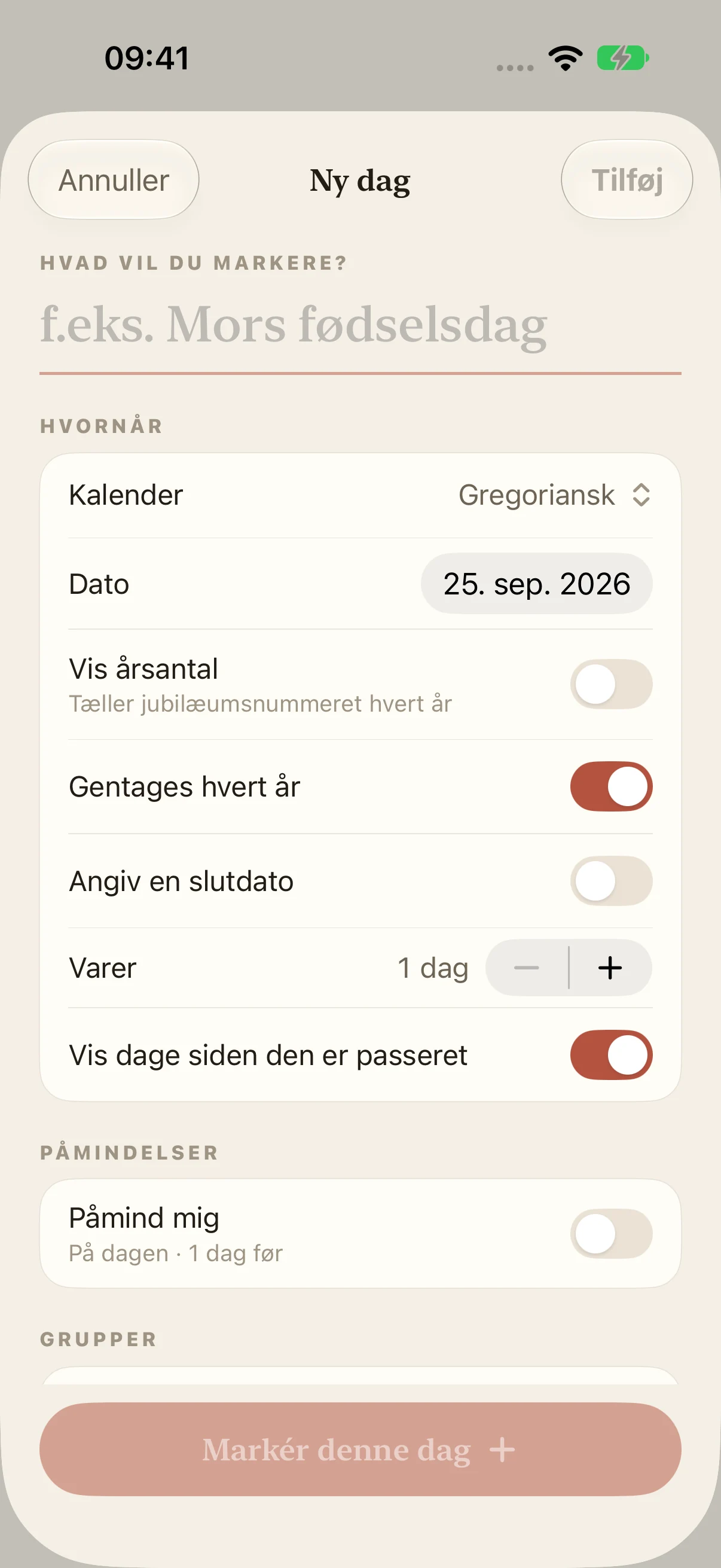 Fødselsdagskalender Med Påmindelse — Loomday