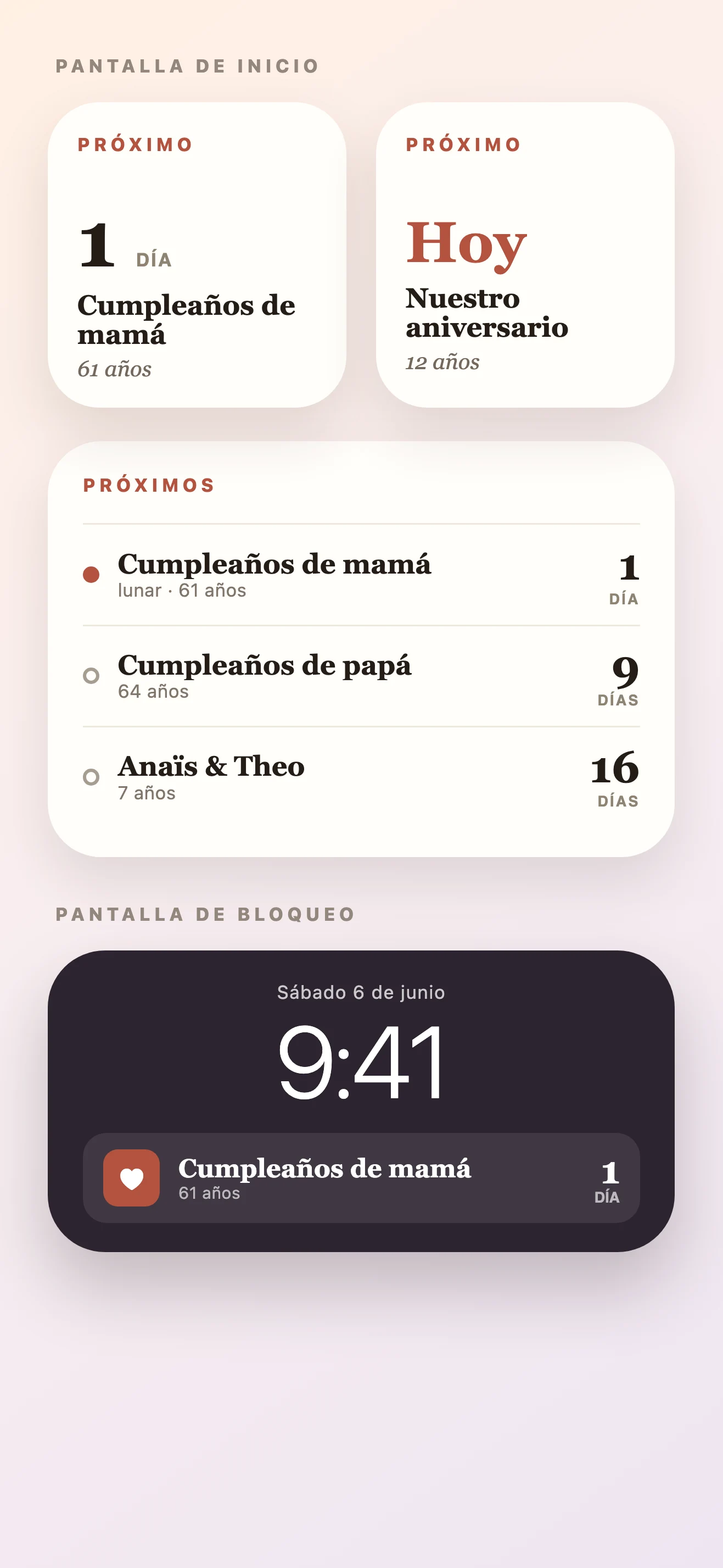 Widget De Cuenta Atrás Cumpleaños — Loomday