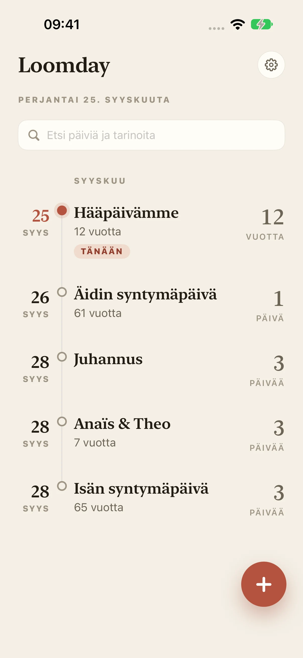 Syntymäpäiväkalenteri Ja Muistutus — Loomday