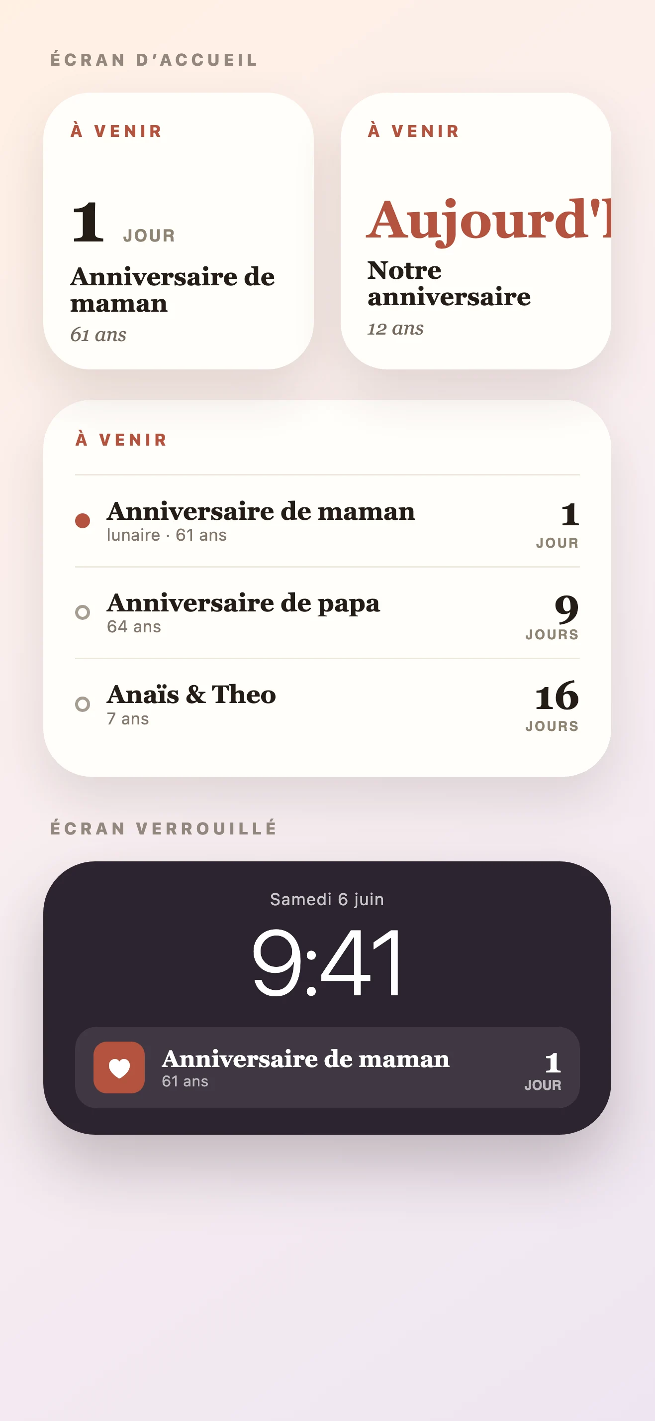 Widget Compte À Rebours Anniversaire — Loomday