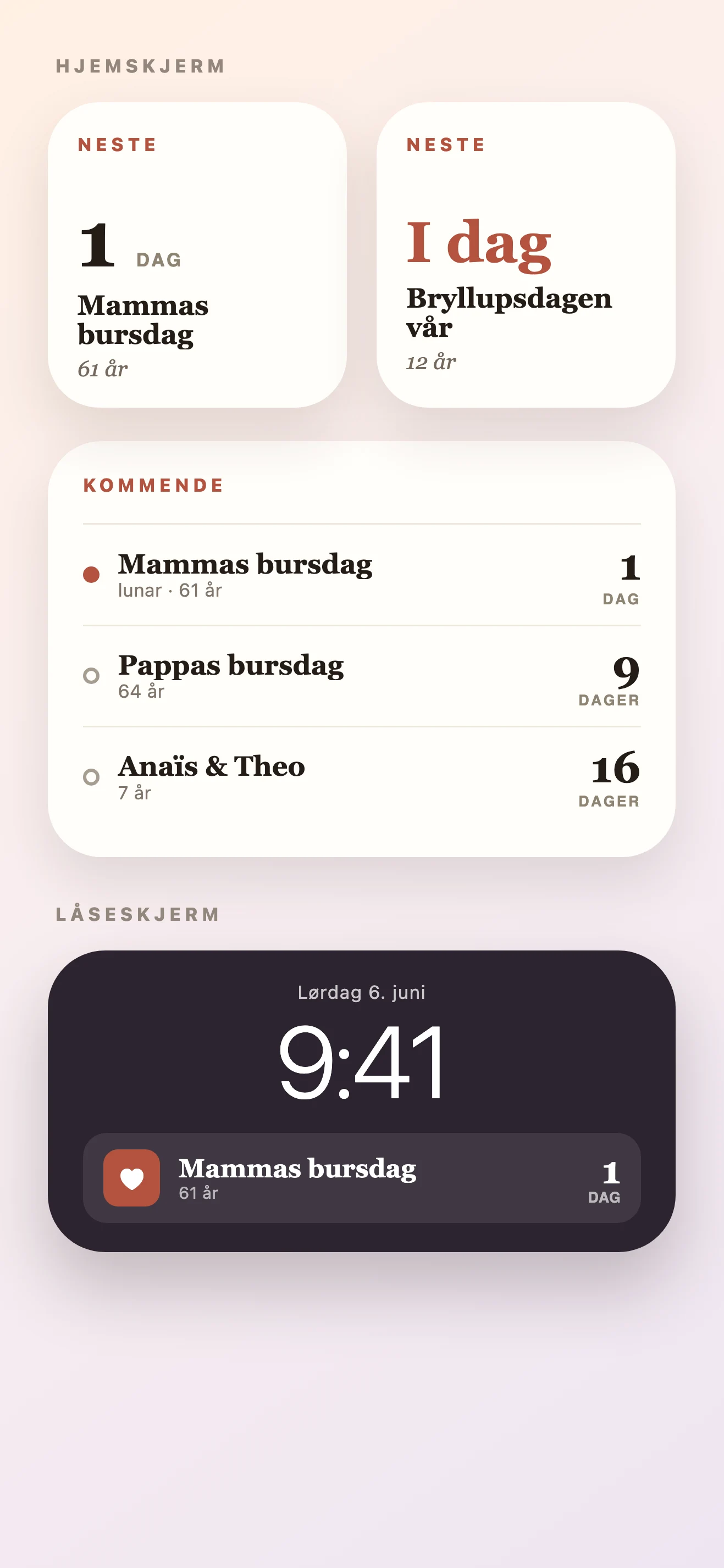Widget For Bursdag Nedtelling — Loomday