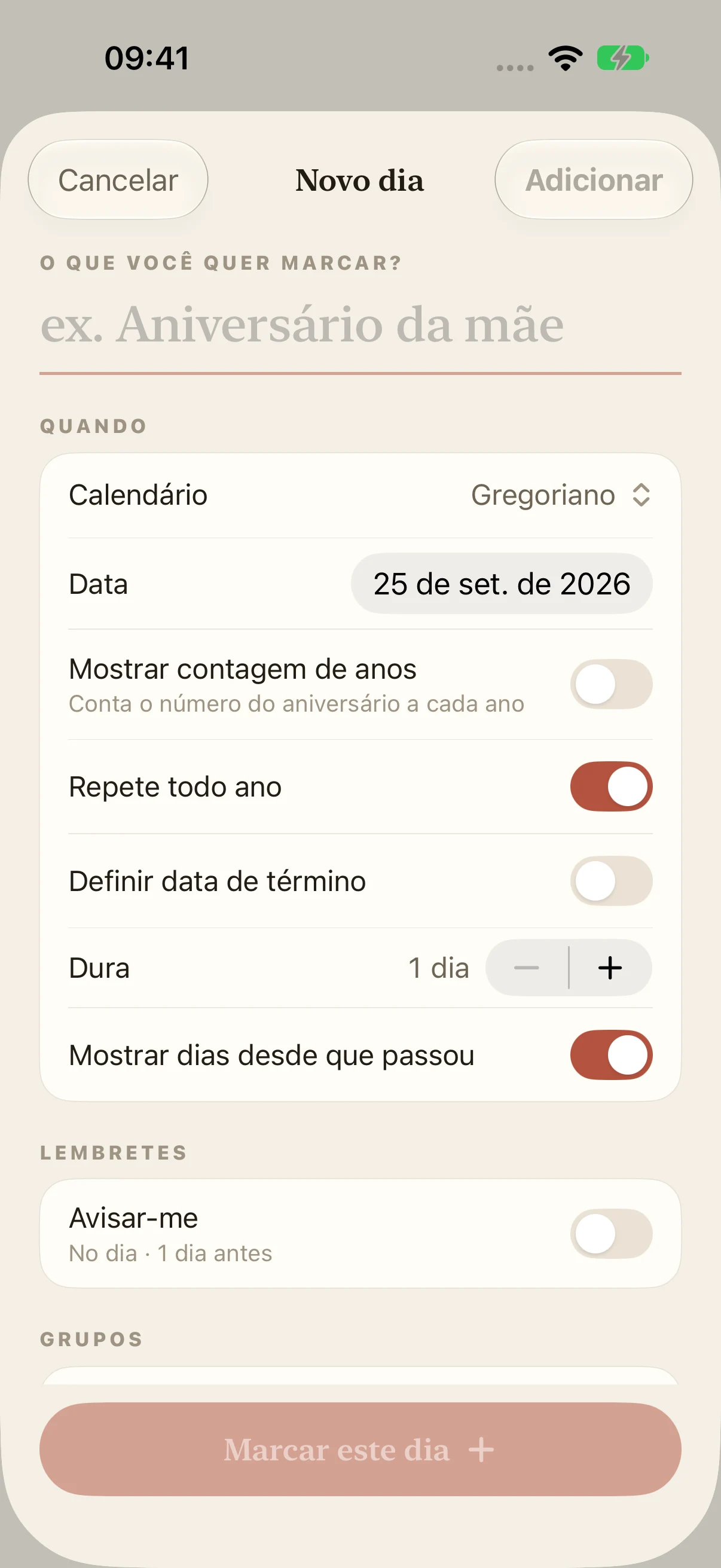 Lembrete Aniversário E Calendário — Loomday