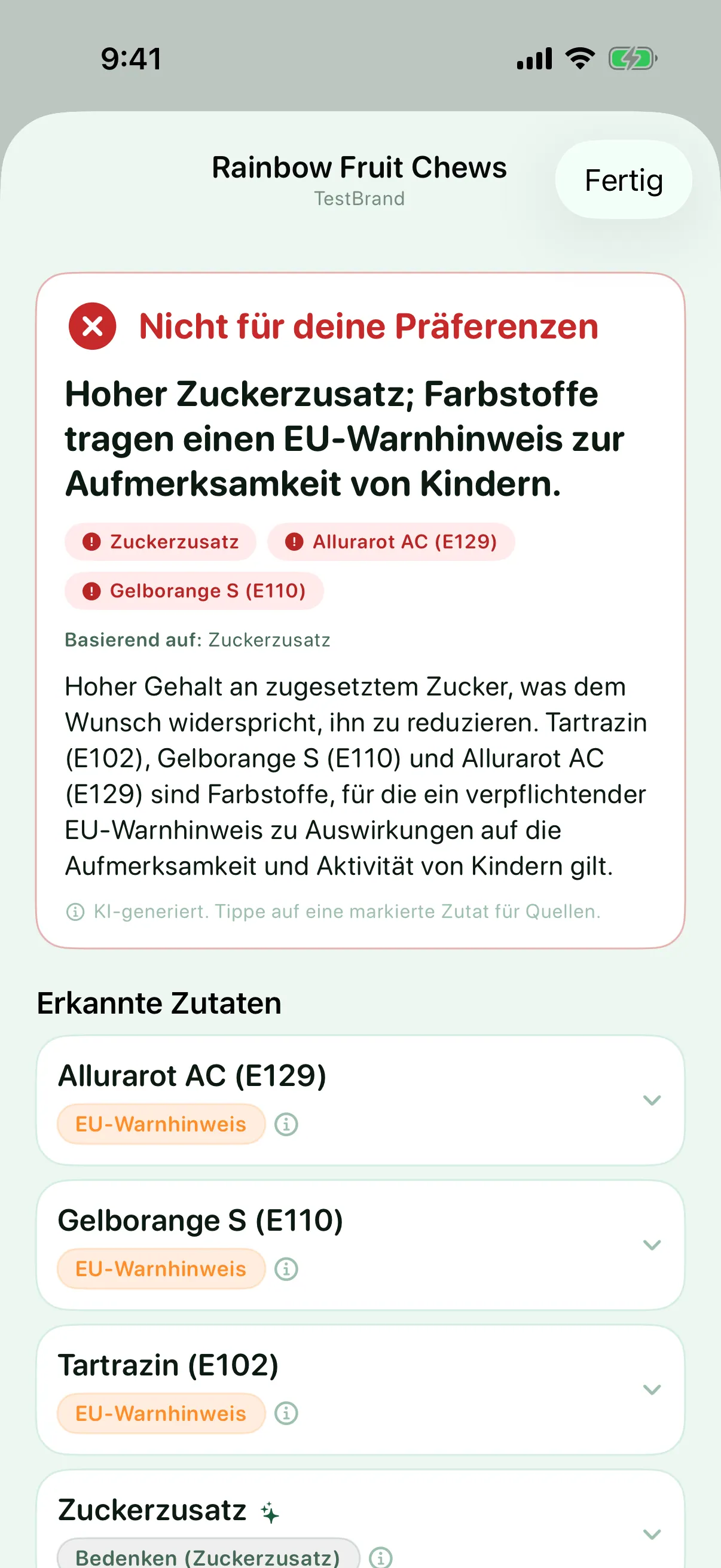 Ein Urteil, gemacht für dich — Myredient