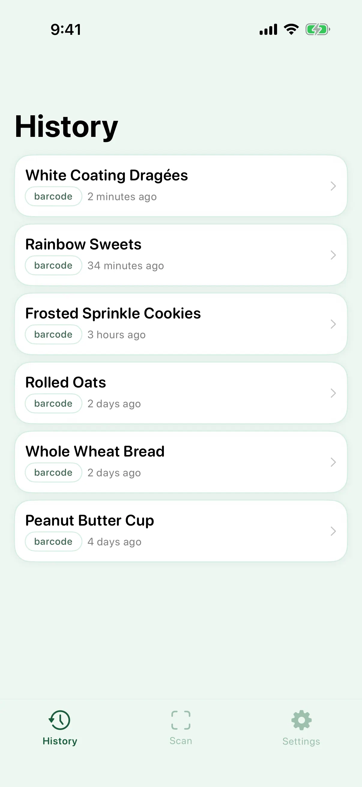 Saved for later — Myredient