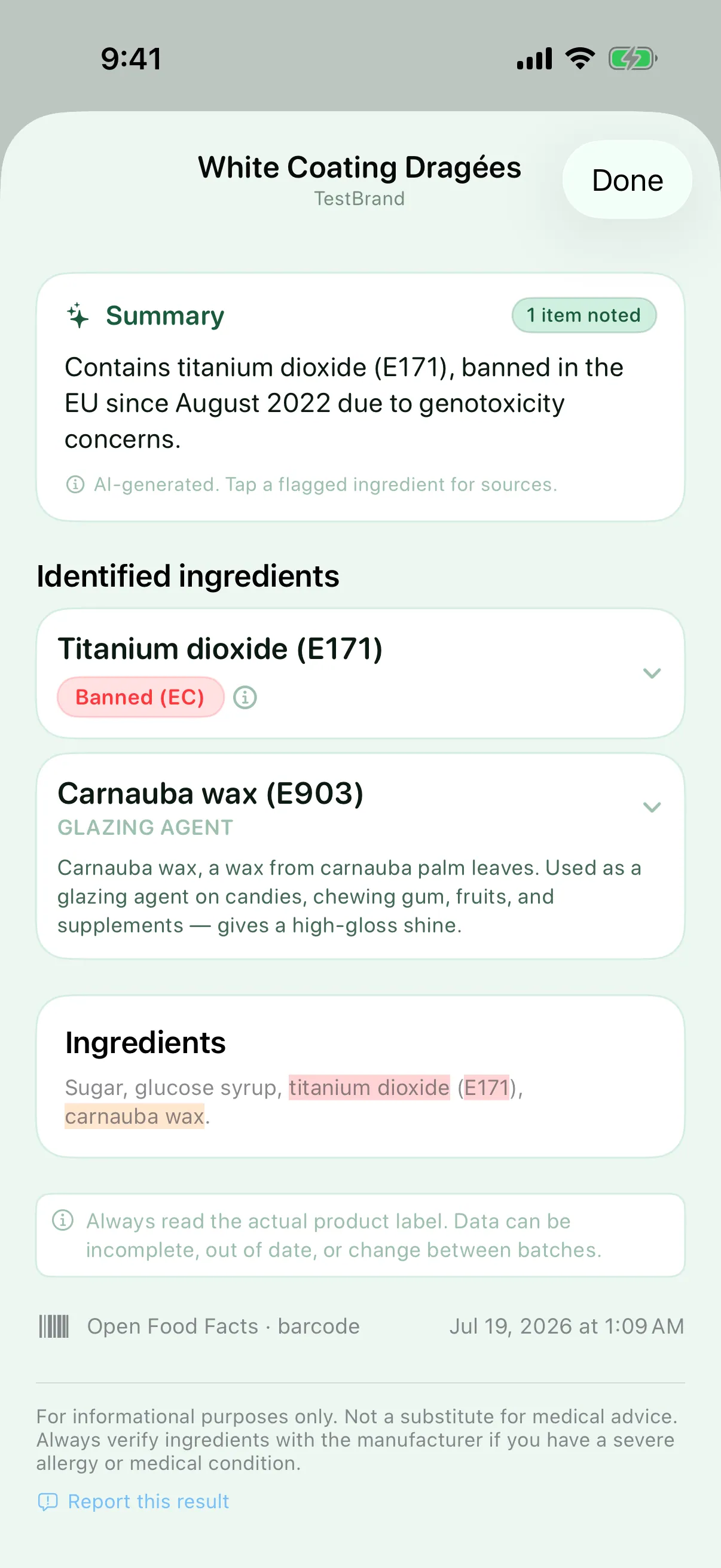Regulated differently around the world — Myredient