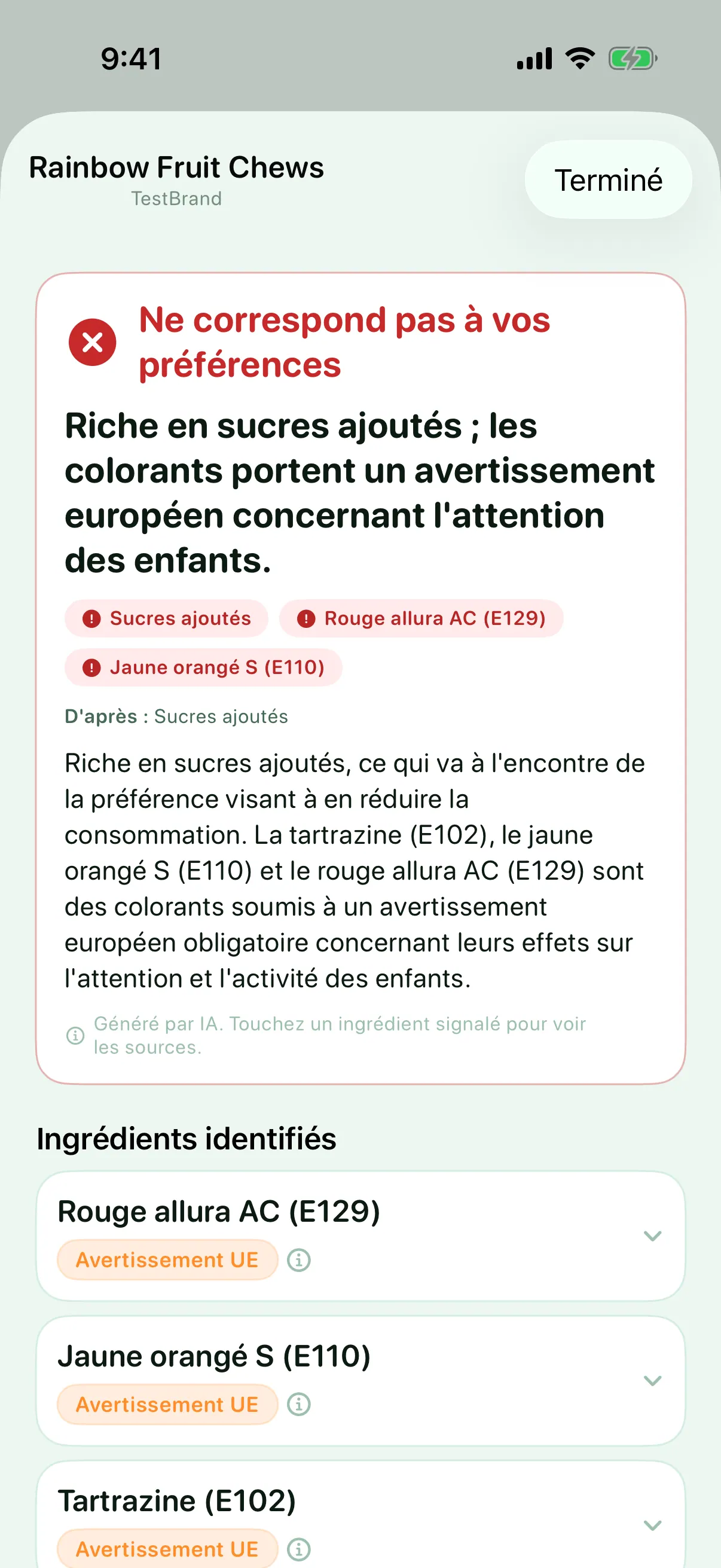 Un verdict fait pour vous — Myredient