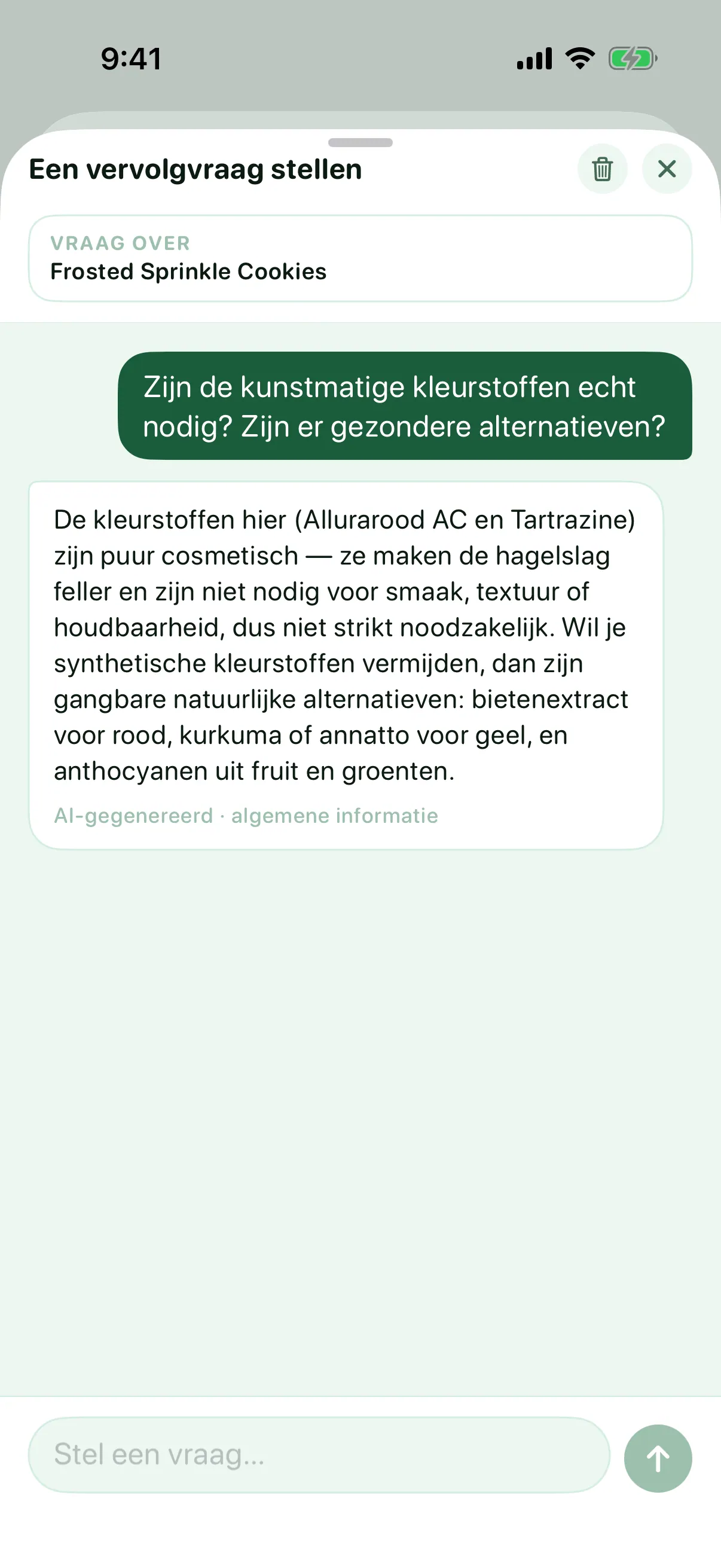 Stel een vervolgvraag (Pro) — Myredient
