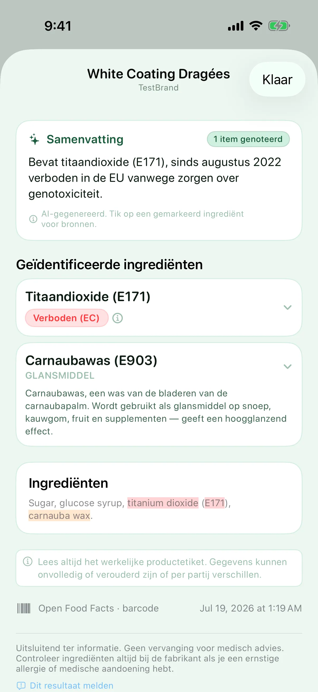 Wereldwijd anders gereguleerd — Myredient