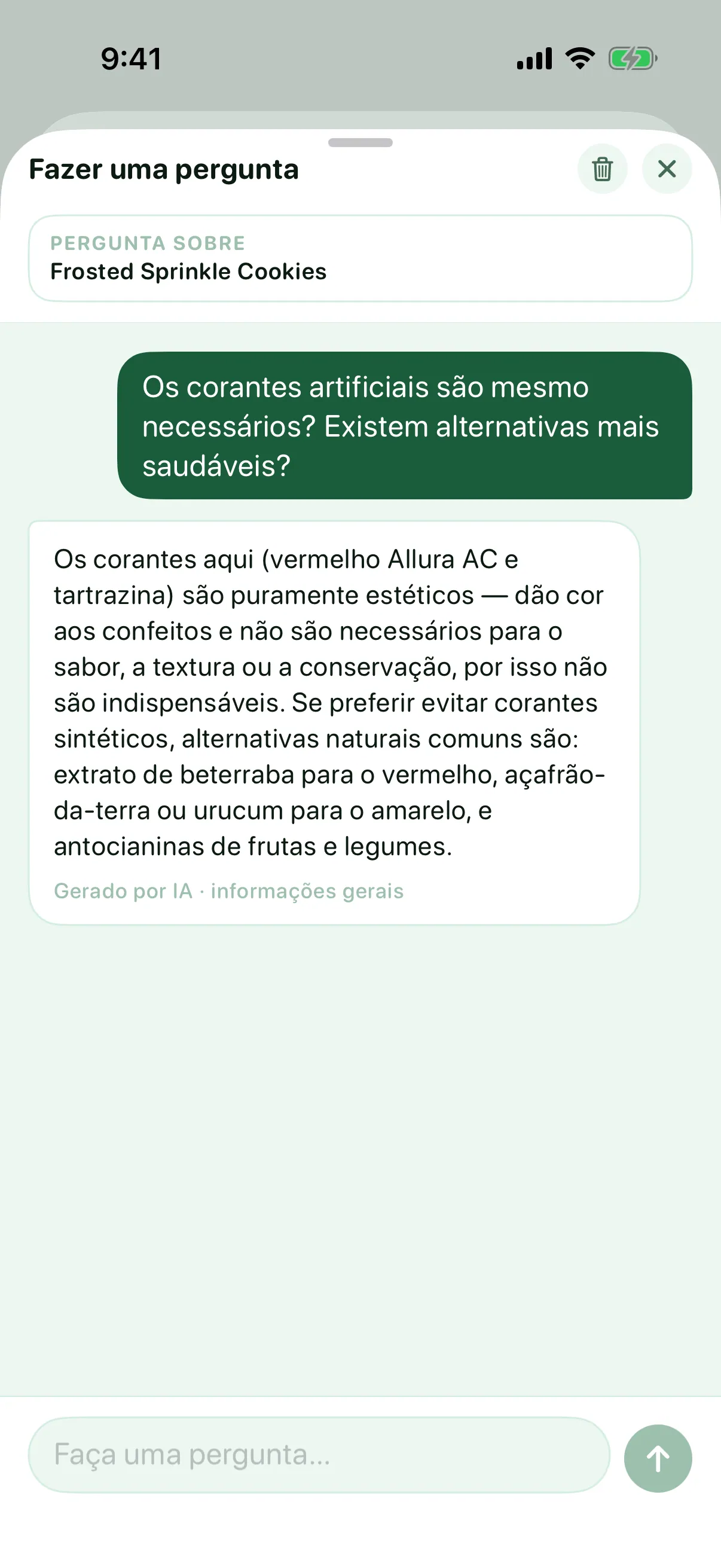 Fazer uma pergunta (Pro) — Myredient