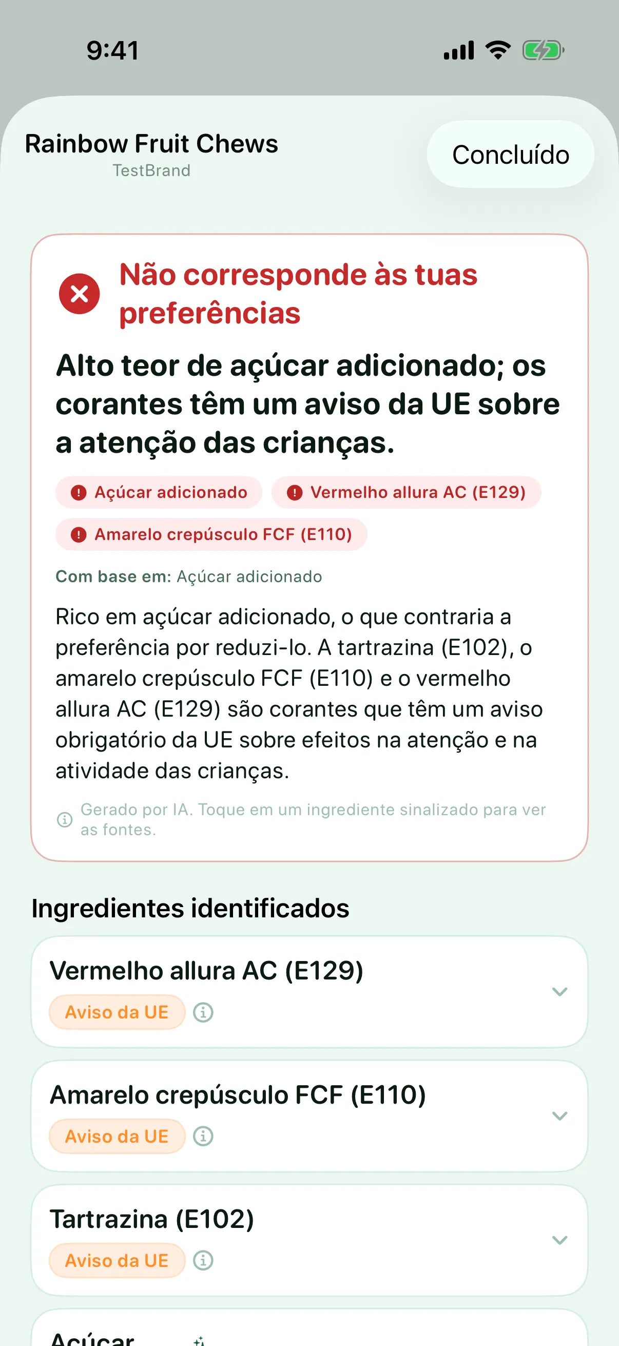 Um veredito feito para si — Myredient